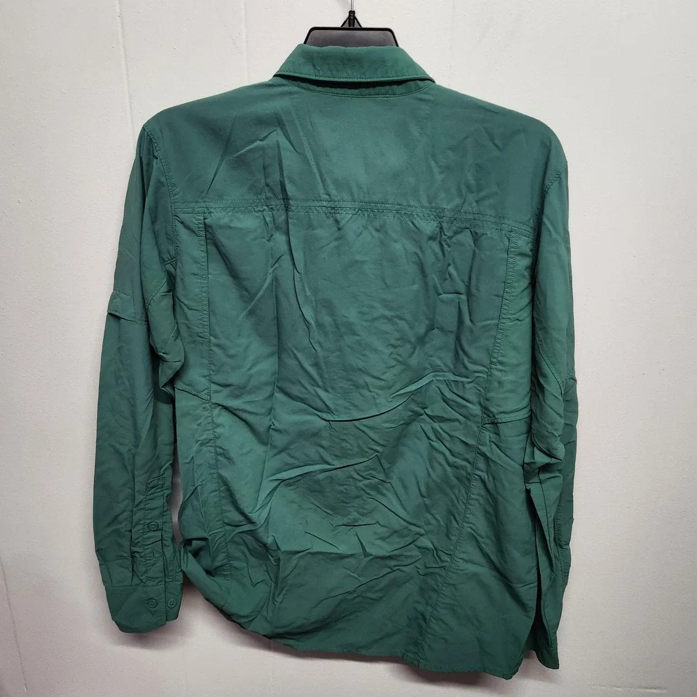 Columbia Shirt Mens ‎ Green Long Sleeve Nylon Outdoor Vented Hiking Pockets